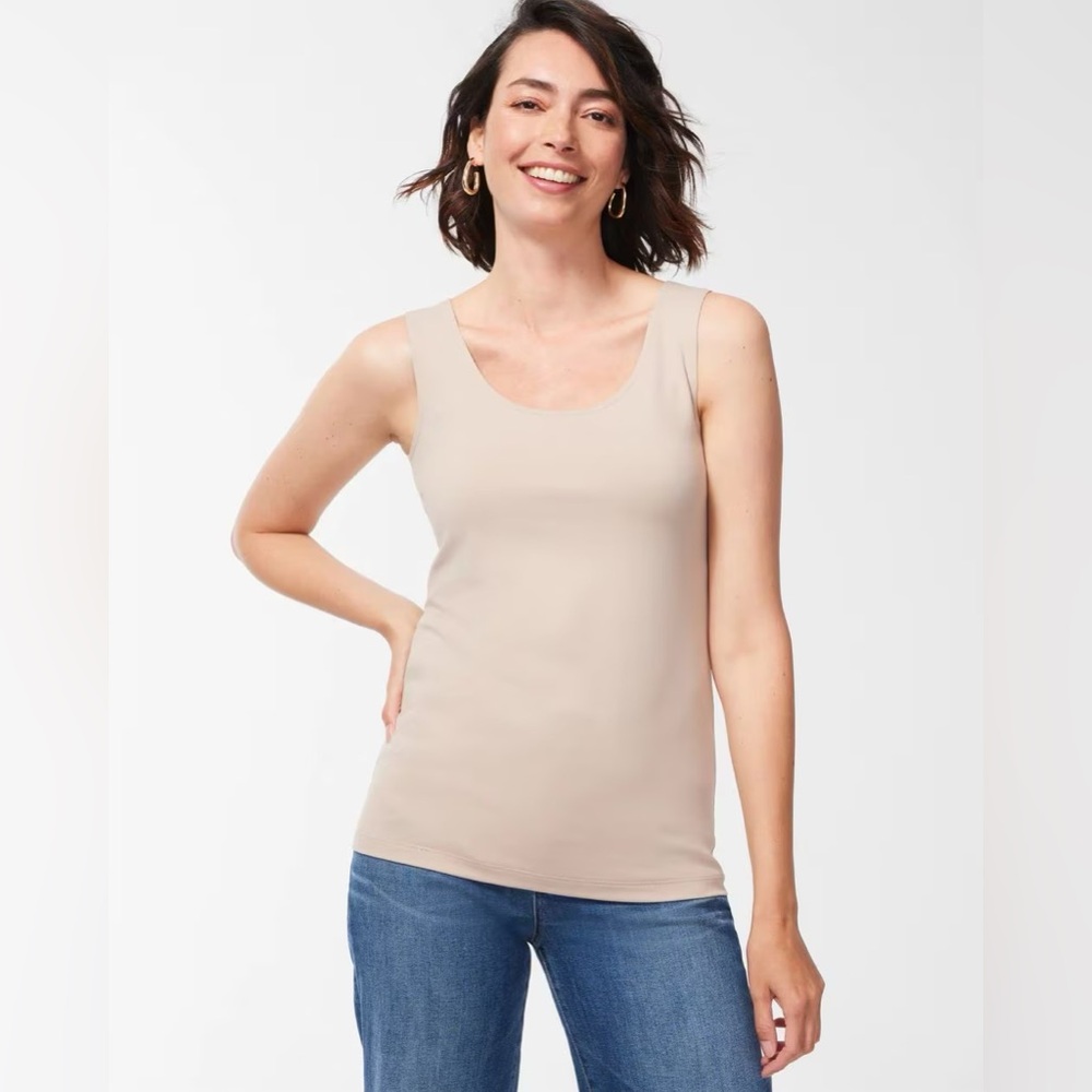 NWT Chico's Womens Microfiber Contemporary Basic Knit Tank Top Size 4 (XL) Black